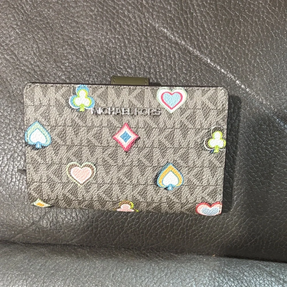 Michael Kors signature printed graphic  tote bag and matching wallet